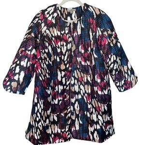 Jessica London Plus Size 16W Multicolor Open Front Lined Duster Jacket Coat